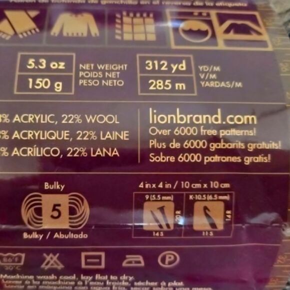 Lion Brand Scarfie Yarn CREAM/TAUPE 5.3 OZ - Picture 5 of 9